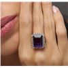 Image 6 : 14KT White Gold 11.22ct Amethyst and Diamond Ring