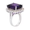 Image 7 : 14KT White Gold 11.22ct Amethyst and Diamond Ring