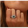 Image 2 : 18KT White Gold 1.01ct Emerald and Diamond Ring