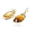 Image 4 : 14KT Yellow Gold 55.54ctw Citrine and Diamond Earrings