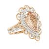Image 4 : 14KT Two-Tone Gold 3.84ct Morganite and Diamond Ring