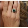 Image 1 : 14KT Yellow Gold 3.06ct Emerald and Diamond Ring