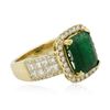 Image 4 : 14KT Yellow Gold 3.06ct Emerald and Diamond Ring