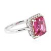 Image 2 : 14KT White and Yellow Gold 3.22ct Tourmaline and Diamond Ring
