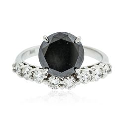 14KT White Gold 3.66ctw Black Diamond Ring