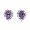 Image 1 : 14KT White Gold 2.40ctw Amethyst and Diamond Earrings