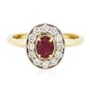 Image 1 : 14KT Yellow Gold 0.74ct Ruby and Diamond Ring