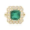 Image 3 : 14KT Yellow Gold 4.28ct Emerald and Diamond Ring