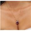 Image 1 : 14KT Yellow Gold 1.12ctw Ruby and Diamond Pendant With Chain