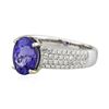 Image 2 : 14KT White Gold 2.79ct Tanzanite and Diamond Ring