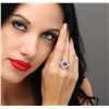 Image 1 : 14KT White Gold 2.24ct Tourmaline, Sapphire and Diamond Ring