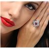 Image 2 : 14KT White Gold 2.24ct Tourmaline, Sapphire and Diamond Ring
