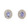 Image 1 : 14KT White Gold 1.46ctw Tanzanite and Diamond Earrings