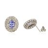 Image 2 : 14KT White Gold 1.46ctw Tanzanite and Diamond Earrings
