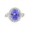 Image 3 : 14KT White Gold 2.76ct Tanzanite and Diamond Ring