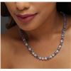 Image 2 : 14KT White Gold 24.00ctw Tanzanite and Diamond Necklace