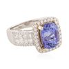 Image 2 : 14KT Two-Tone Gold 4.38ct Tanzanite and Diamond Ring