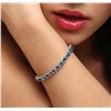 Image 1 : 14KT White Gold 16.98ctw Blue Diamond Tennis Bracelet