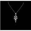 Image 3 : 18KT White Gold Pearl and Diamond Pendant With Chain