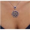 Image 5 : 14KT White Gold 4.40ctw Tanzanite and Diamond Pendant With Chain