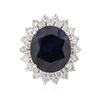Image 3 : 14KT White Gold 11.66ct Sapphire and Diamond Ring