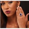Image 2 : 14KT Yellow Gold 12.46ct GIA Certified Tanzanite and Diamond Ring