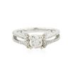 Image 1 : 14KT White Gold 0.61ct Diamond Engagement Ring
