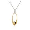 Image 3 : 14KT Two Tone Gold 0.62ctw Diamond Pendant with Chain