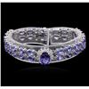 Image 3 : 14KT White Gold 25.05ctw Tanzanite and Diamond Bracelet