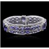 Image 4 : 14KT White Gold 25.05ctw Tanzanite and Diamond Bracelet