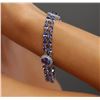 Image 6 : 14KT White Gold 25.05ctw Tanzanite and Diamond Bracelet