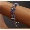 Image 7 : 14KT White Gold 25.05ctw Tanzanite and Diamond Bracelet