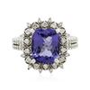 Image 1 : 14KT White Gold 3.55ct Tanzanite and Diamond Ring