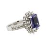 Image 2 : 14KT White Gold 3.55ct Tanzanite and Diamond Ring