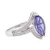Image 2 : 14KT White Gold 1.57ct Tanzanite and Diamond Ring