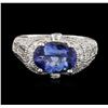 Image 1 : 14KT White Gold 2.84ct Tanzanite and Diamond Ring