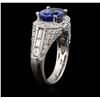 Image 7 : 14KT White Gold 2.84ct Tanzanite and Diamond Ring