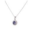 Image 7 : 14KT White Gold 1.49ct Tanzanite and Diamond Pendant With Chain