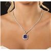 Image 5 : 18KT White Gold 12.86ct Tanzanite and Diamond Necklace