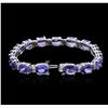 Image 7 : 14KT White Gold 34.30ctw Tanzanite and Diamond Bracelet