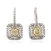 Image 1 : 18KT Two Tone Gold 1.86ctw Diamond Earrings