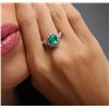 Image 3 : 18KT White Gold 1.35ct Emerald and Diamond Ring
