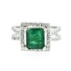 Image 3 : 18KT White Gold 2.61ct Emerald and Diamond Ring