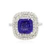Image 1 : 14KT White Gold 3.67ct Tanzanite and Diamond Ring