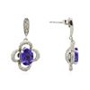 Image 4 : 14KT White Gold 3.70ctw Tanzanite and Diamond Earrings