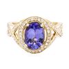 Image 3 : 14KT Yellow Gold 2.33ct Tanzanite and Diamond Ring