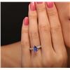 Image 4 : 14KT White Gold 1.58ct Tanzanite and Diamond Ring