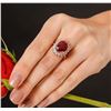 Image 1 : 14KT Rose Gold 7.94ct Ruby and Diamond Ring
