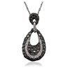 Image 4 : 14KT White Gold 0.13ctw Diamond Pendant With Chain