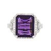 Image 1 : 14KT White Gold 5.07ct Amethyst and Diamond Ring